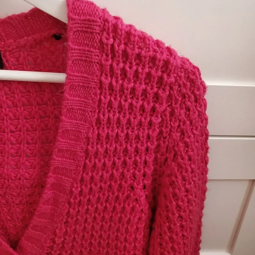 Forever 21 Pink Knit Long Cardigan Size S